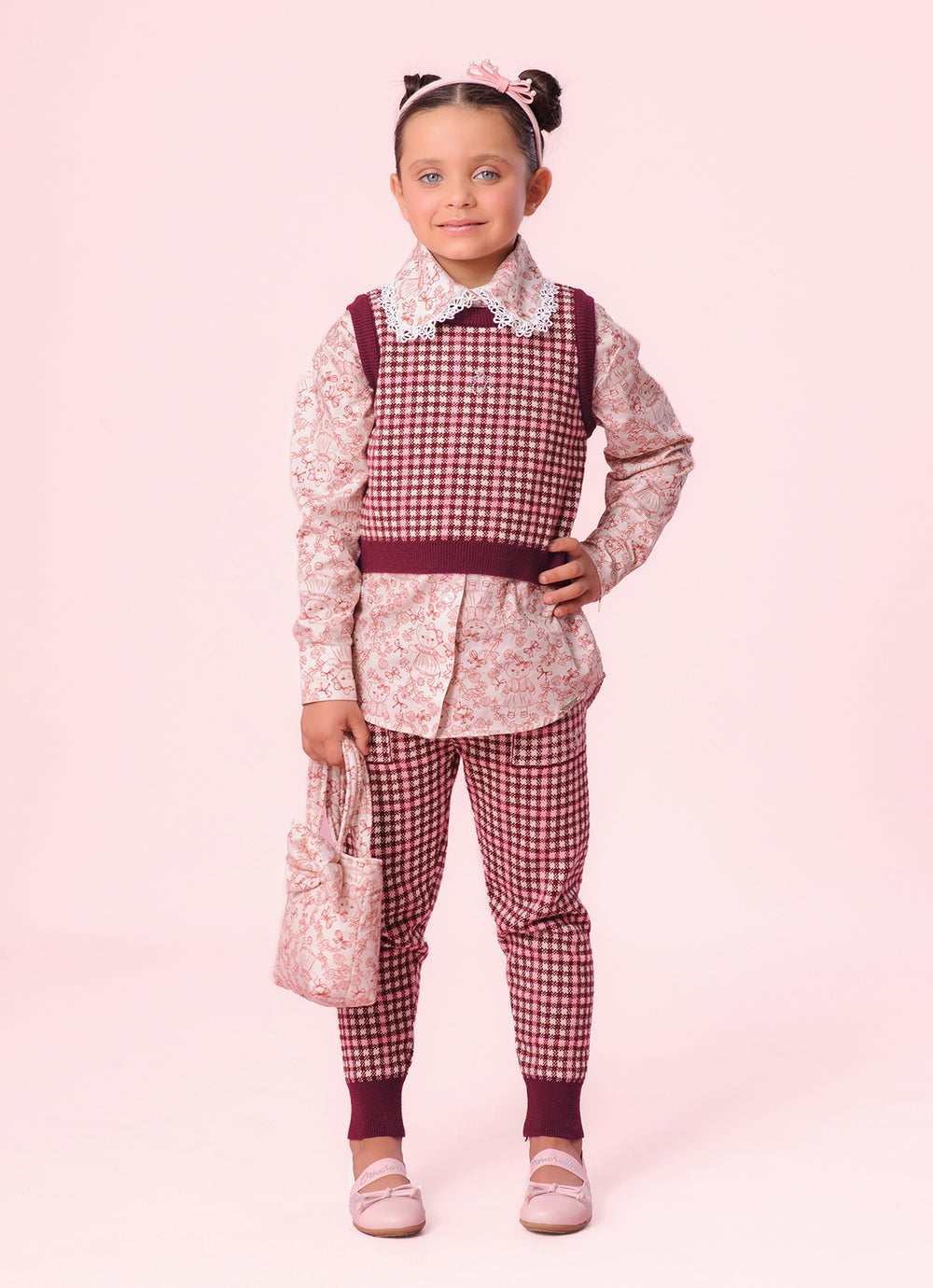Colete Tricot Xadrez Curto P Cristal