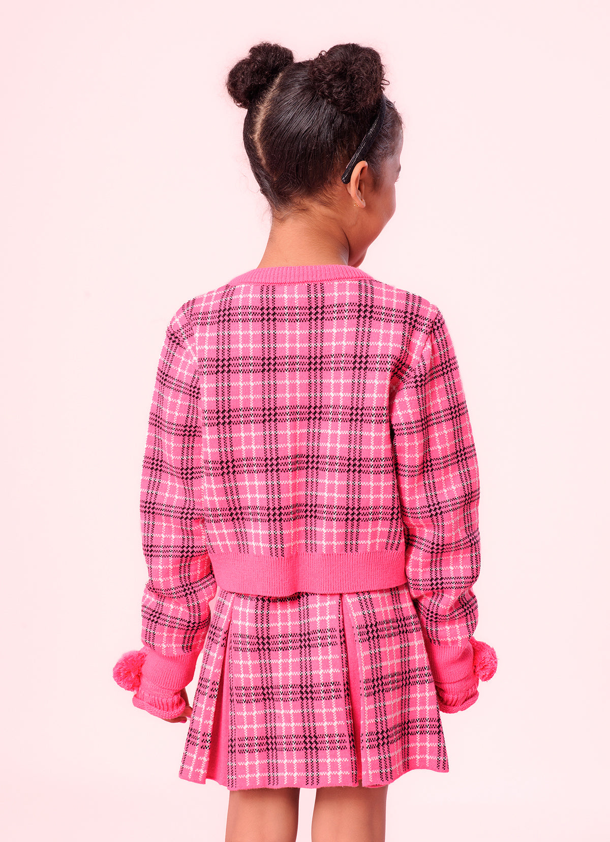 Saia Tricot Xadrez Pregas