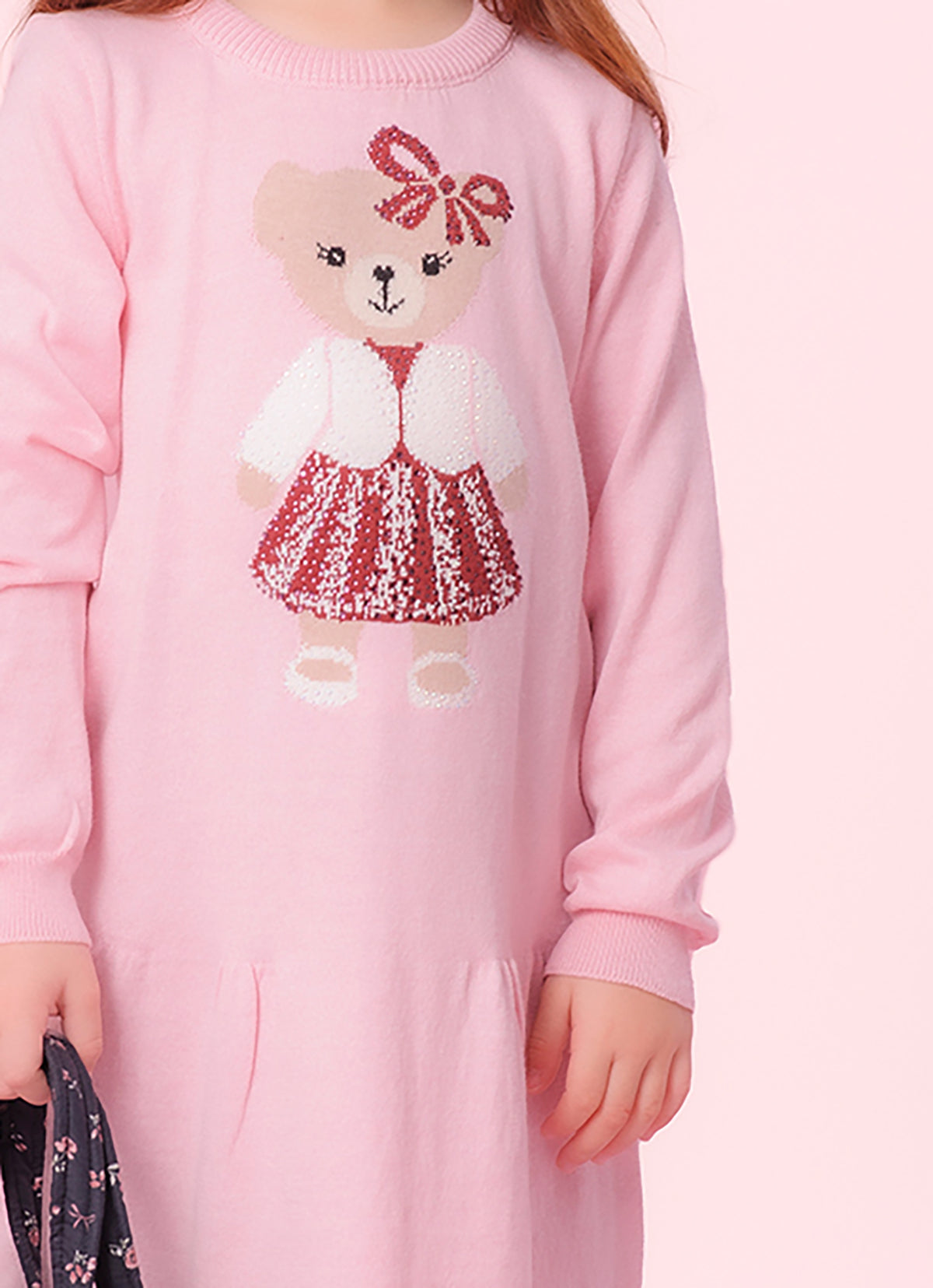 Vestido Tricot Babado Ursinha Cristal