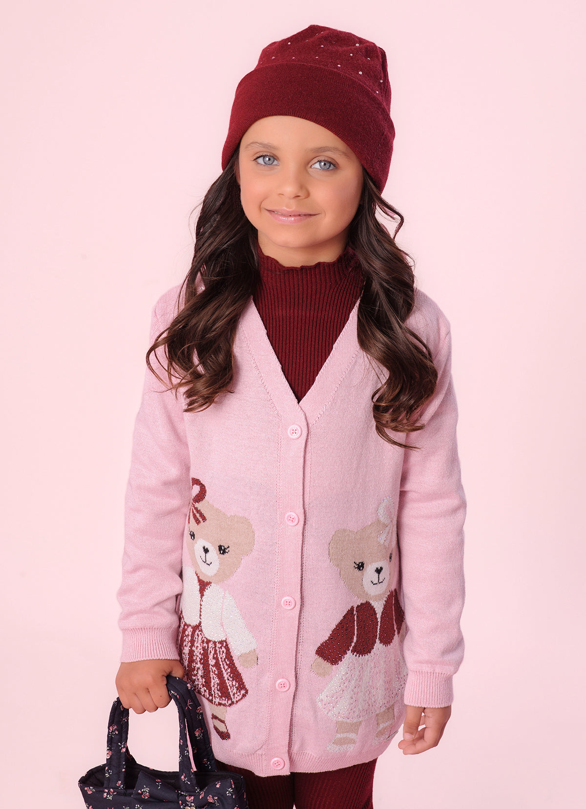 Maxi Casaco Tricot Multi Ursinhas