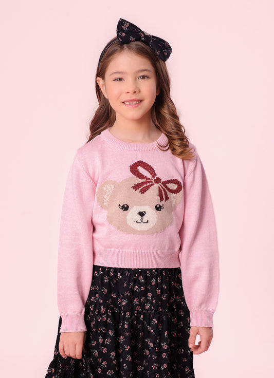 Blusa Tricot Ursinha Cropped Blusa Tricot Ursinha Cropped