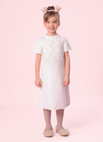 Vestido Tricot Sem Costura Fofinho Bordados