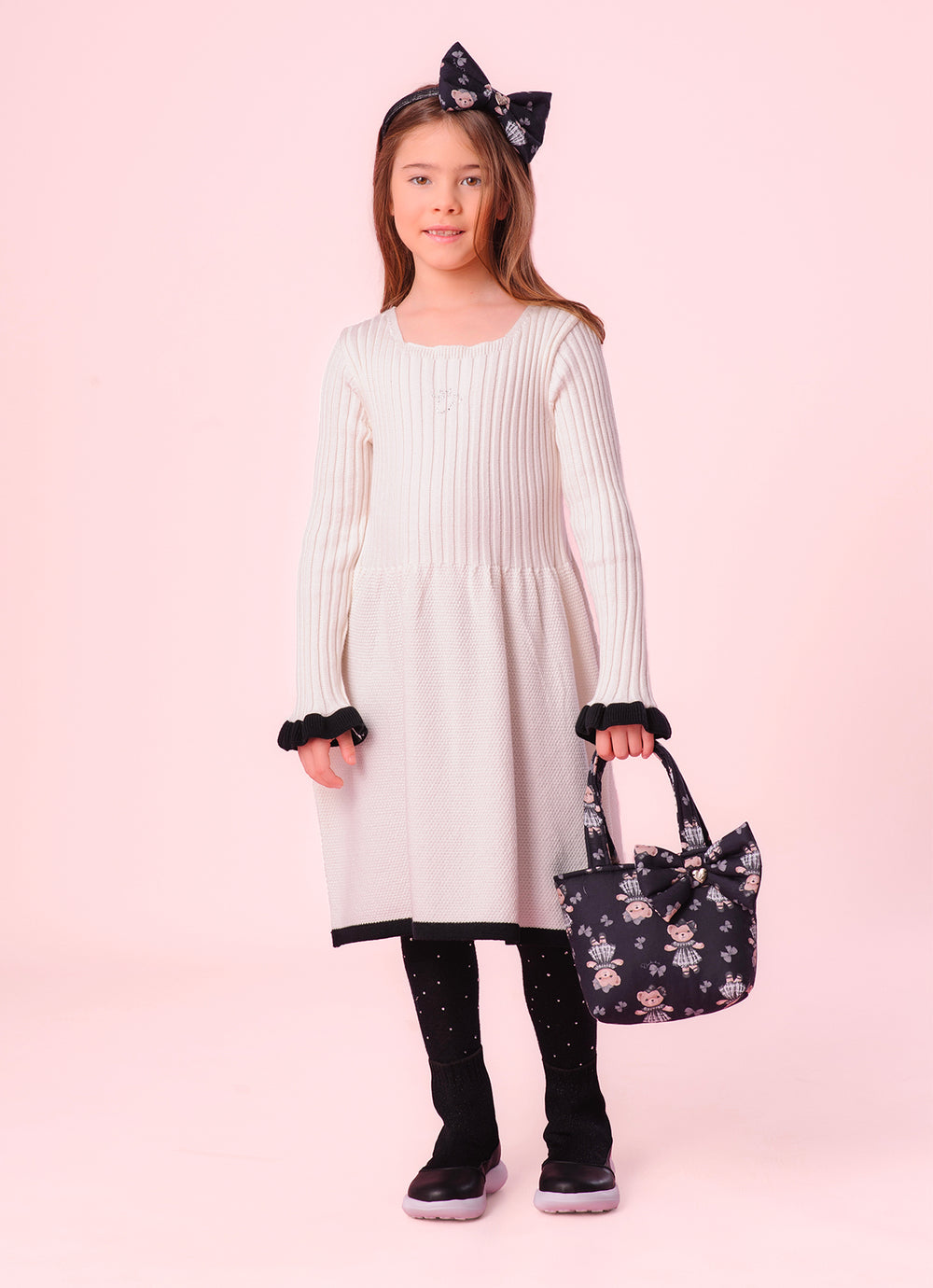 Vestido Tricot Canelado Manga Babadinho