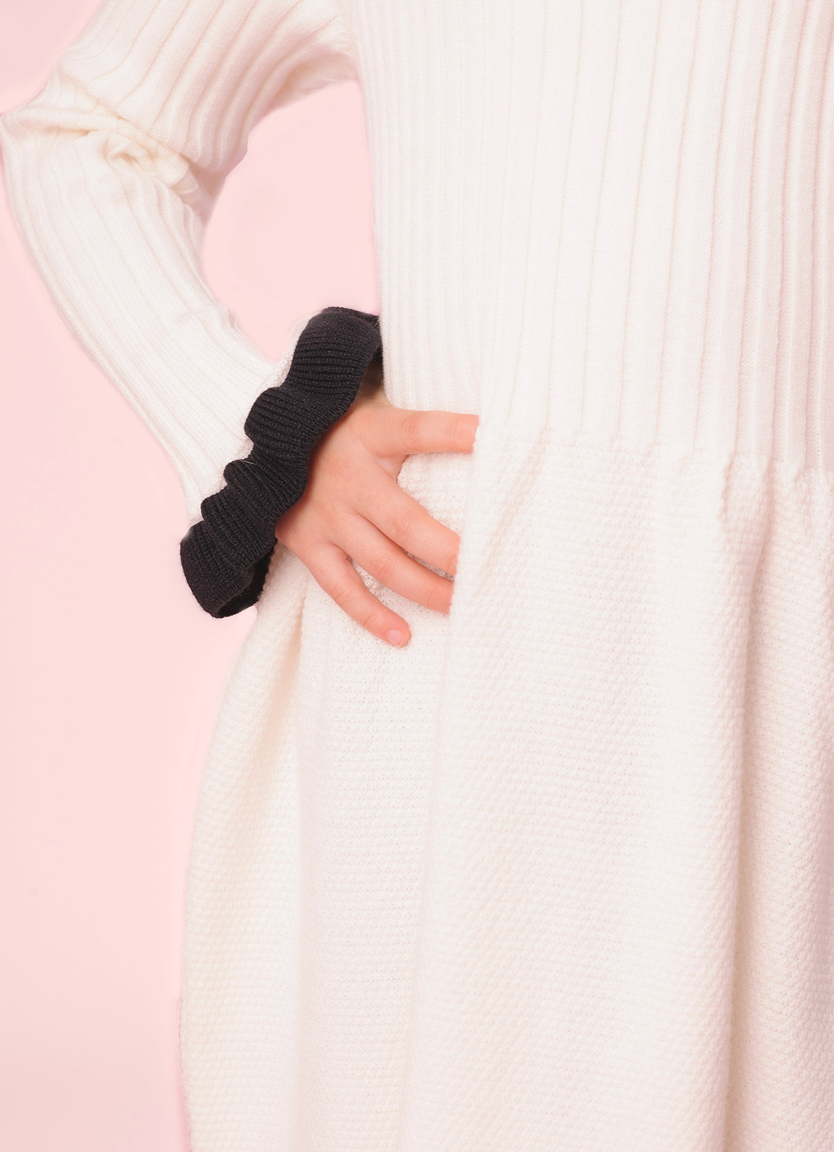 Vestido Tricot Canelado Manga Babadinho
