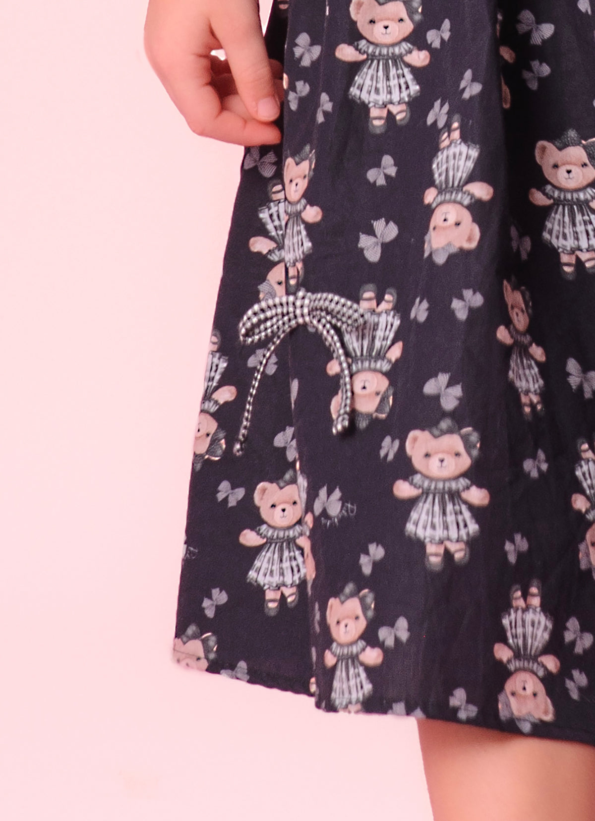 Saia Short Midi Algodão Estampa Ursinhas e Laços