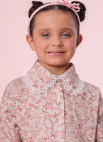 Camisa Algodão Estampa Toile Rendinha Gola