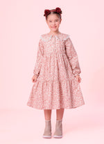 Vestido Algodão Babados Estampa Toile Golinha Renda