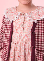 Vestido Algodão Babados Estampa Toile Golinha Renda