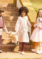 Vestido Algodão Babados Estampa Toile Golinha Renda