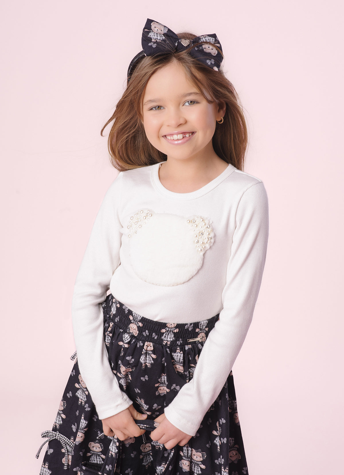 Blusa Rib Rosto Ursa
