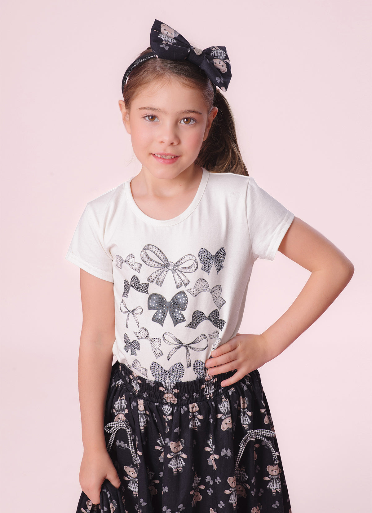 Blusa Cotton Serigrafia Multi Laços