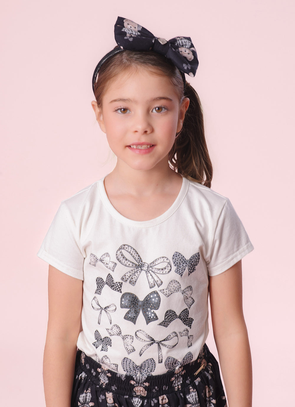 Blusa Cotton Serigrafia Multi Laços