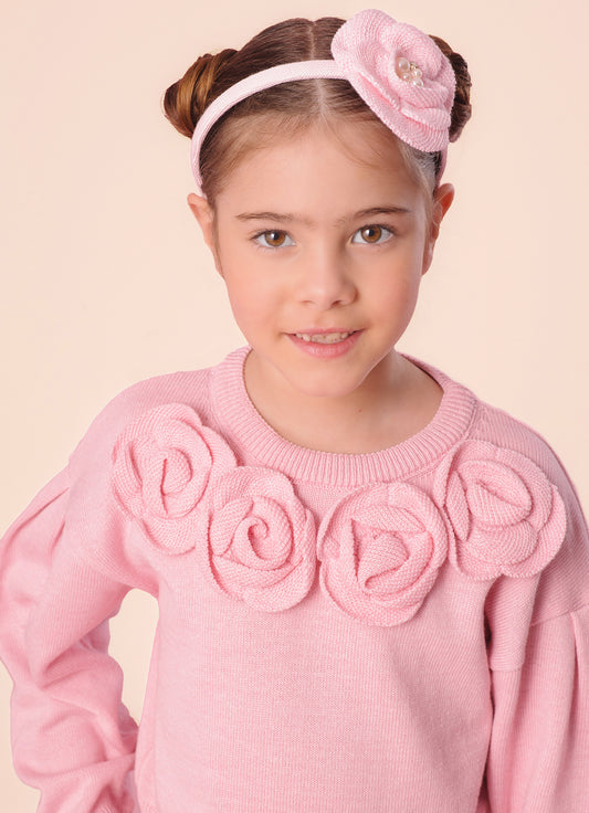 Blusa Tricot Cropped Flores Aplicadas Blusa Tricot Cropped Flores Aplicadas
