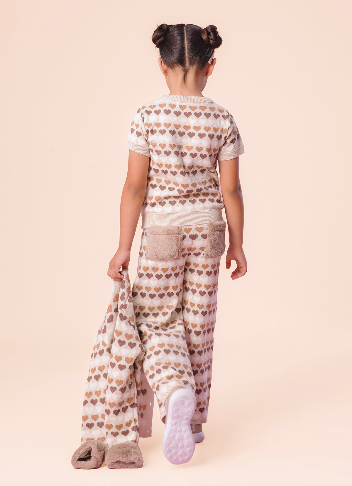 Blusa Tricot Multi Corações Manga Curta