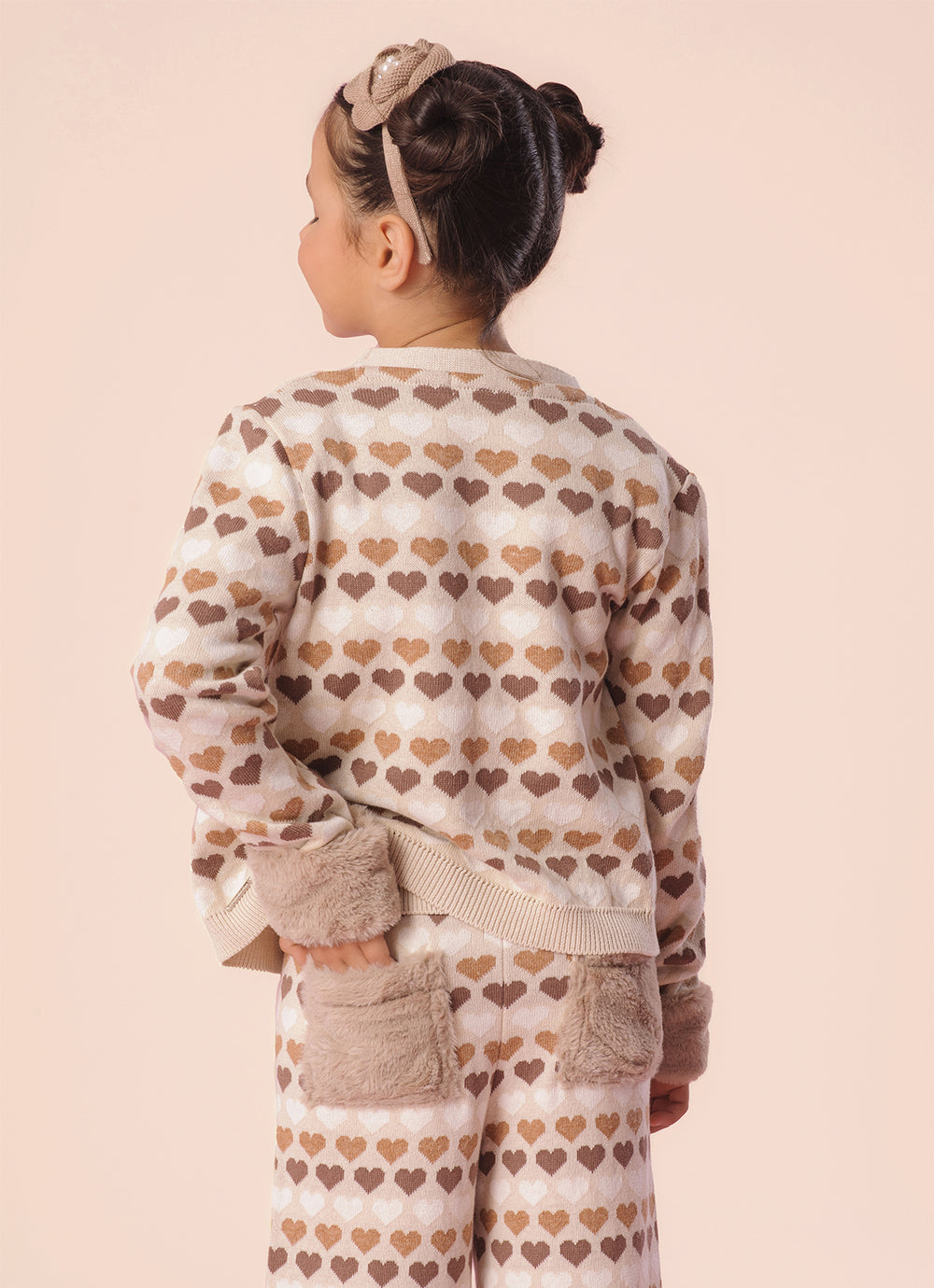 Calça Tricot Reta Multi Corações