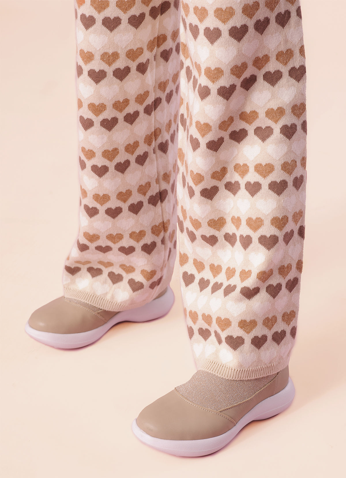 Calça Tricot Reta Multi Corações