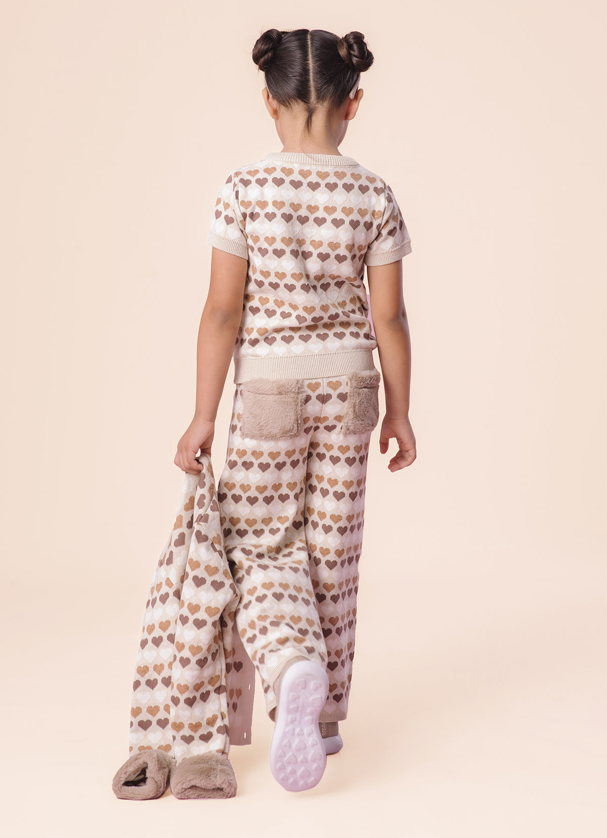 Calça Tricot Reta Multi Corações