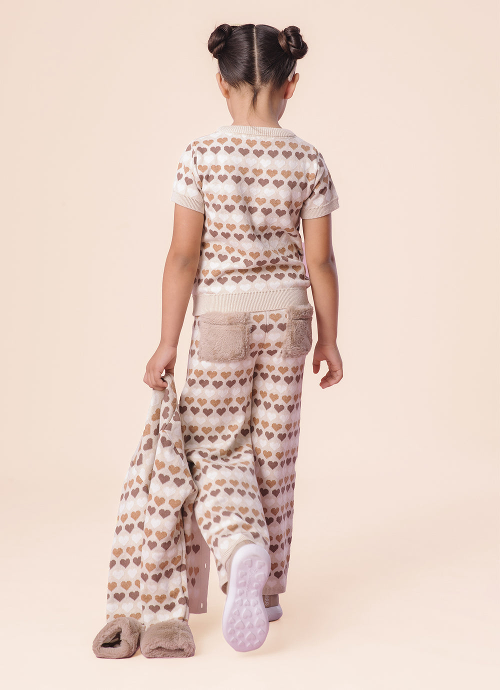Calça Tricot Reta Multi Corações