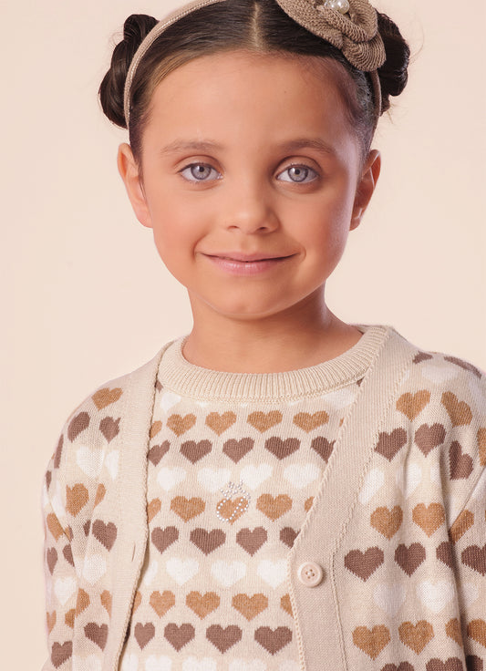 Casaco Tricot Multi Corações Casaco Tricot Multi Corações