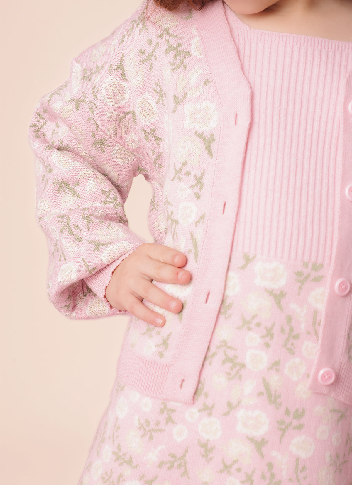 Casaco Tricot Jacquard Floral