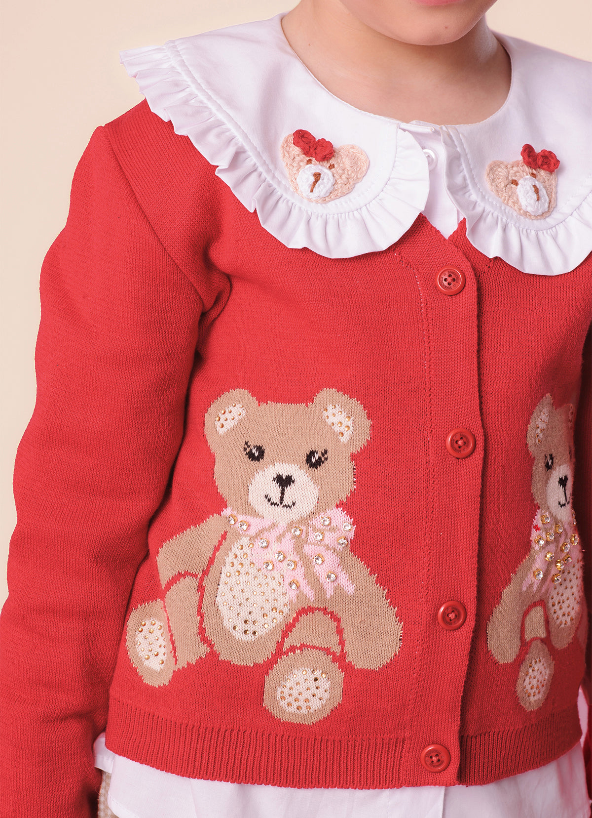 Casaco Tricot Ursinhas Cristais