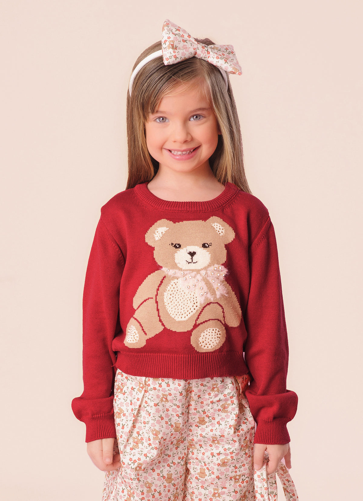 Blusa Tricot Ursinha Cristais