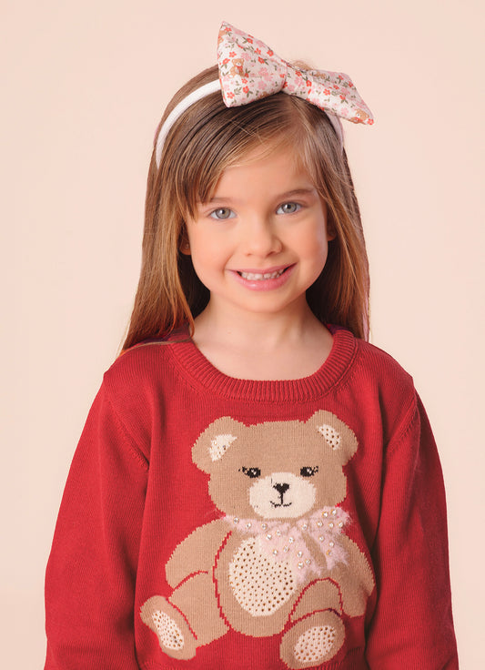 Blusa Tricot Ursinha Cristais Blusa Tricot Ursinha Cristais