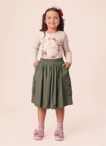 Saia Short Midi Tricoline Bolsos