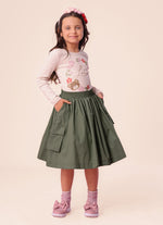Saia Short Midi Tricoline Bolsos