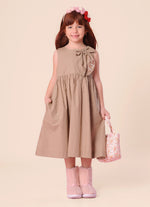 Vestido Tricoline Maxi Laço Bordado