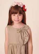 Vestido Tricoline Maxi Laço Bordado