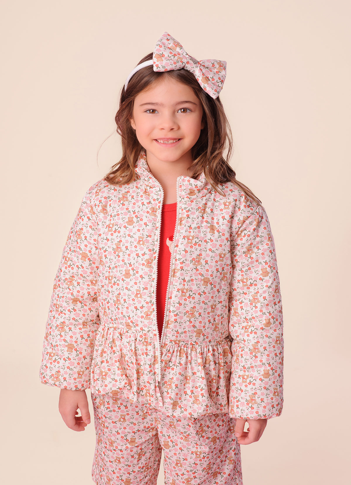 Jaqueta Puffer Algodão Estampa Liberty