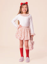 Saia Short Balonê Algodão Estampa Liberty