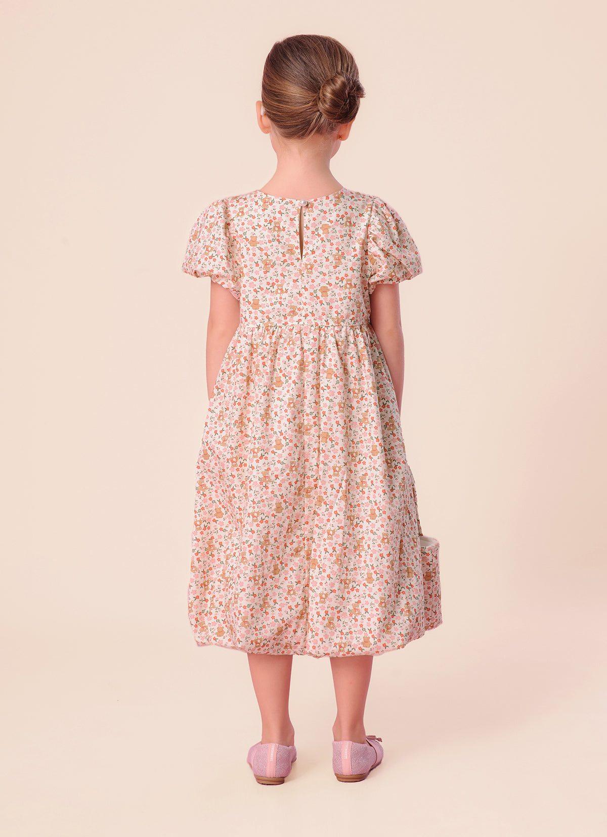 Vestido Balonê Algodão Estampa Liberty Laço