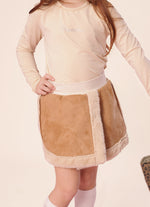 Saia Short Pele Com Suede