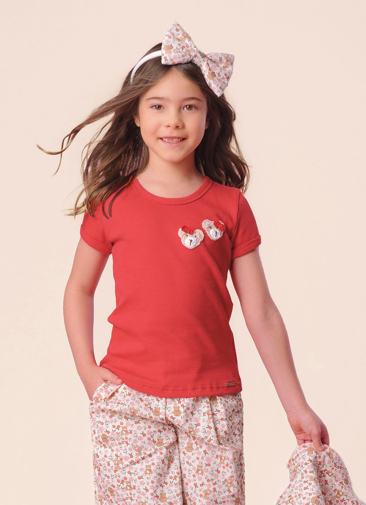 Blusa Ribana Ursinhas Crochê