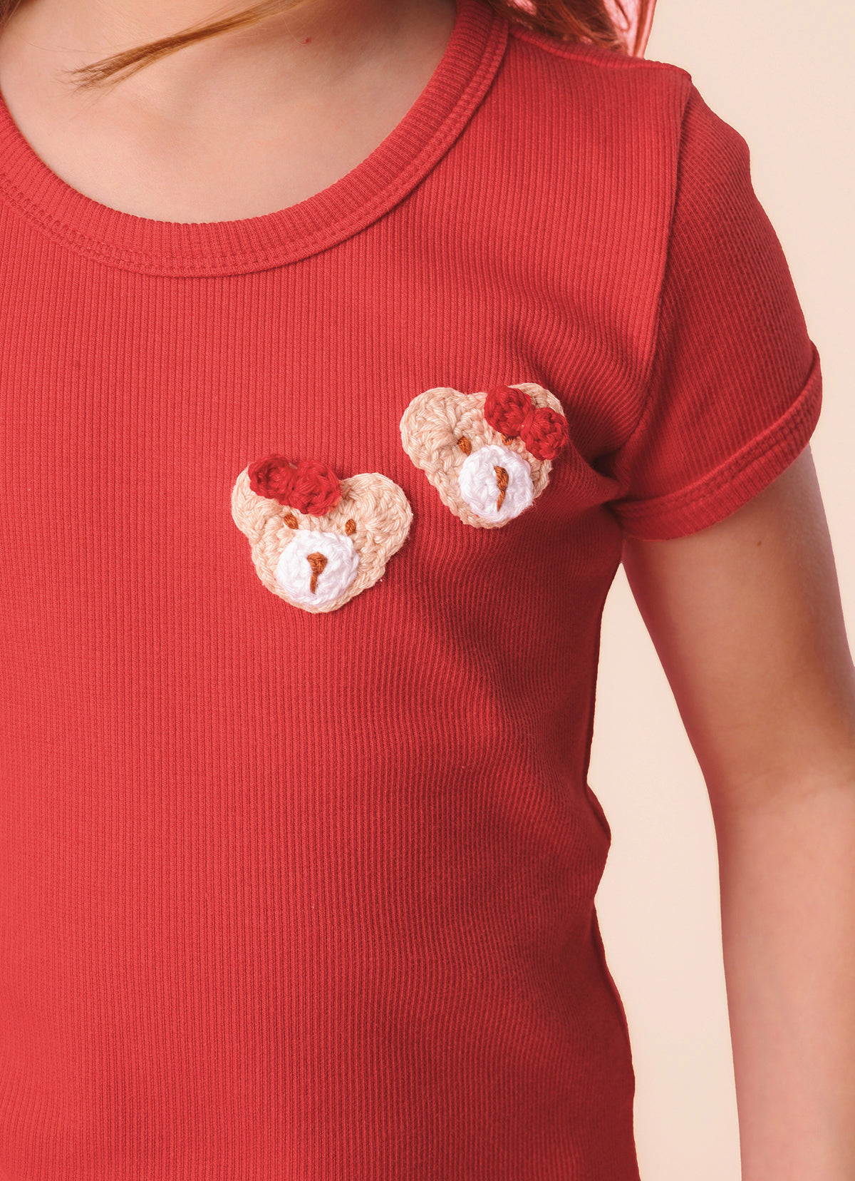 Blusa Ribana Ursinhas Crochê