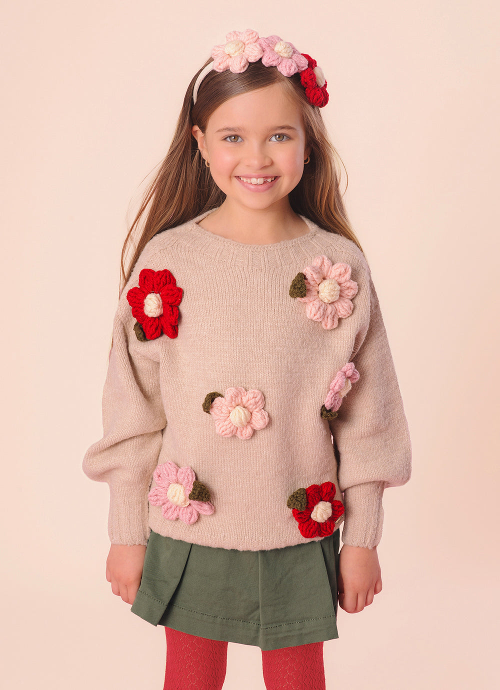 Blusa Tricot Maxi Flores