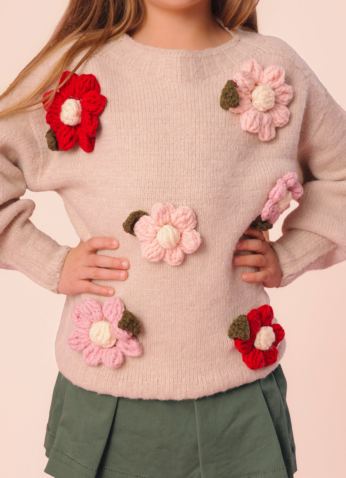 Blusa Tricot Maxi Flores