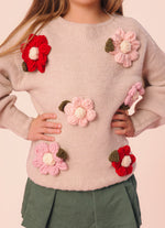Blusa Tricot Maxi Flores