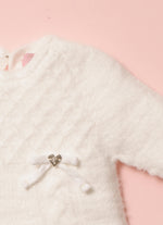 Vestido Tricot Sem Costura Fio Fofinho Laços
