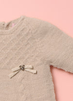 Vestido Tricot Sem Costura Fio Fofinho Laços