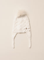 Touca Tricot Sem Costura Fio Fofinho Pompom Pele
