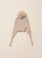 Touca Tricot Sem Costura Fio Fofinho Pompom Pele