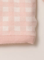 Maxi Casaco Tricot Xadrez Forro Pele Carneirinho Pmini