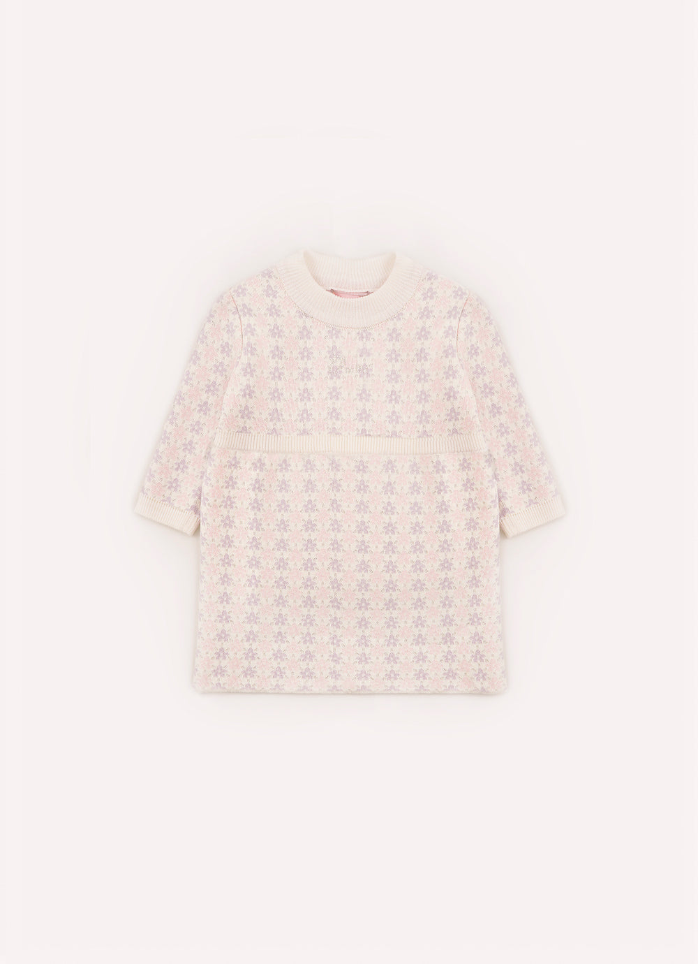 Vestido Tricot Jacquard Mini Flores Pmini