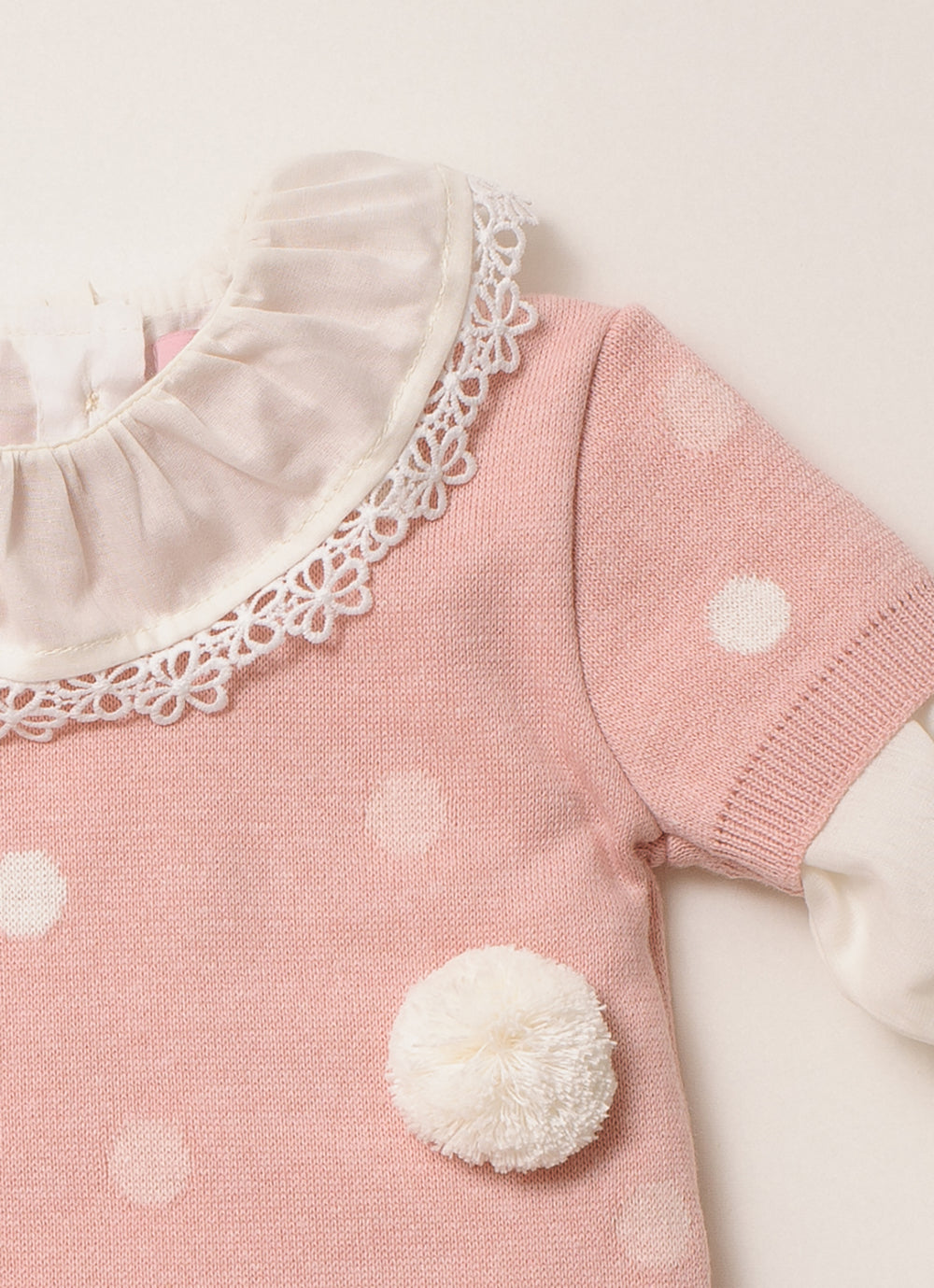 Vestido Tricot Poá Pompom Pmini