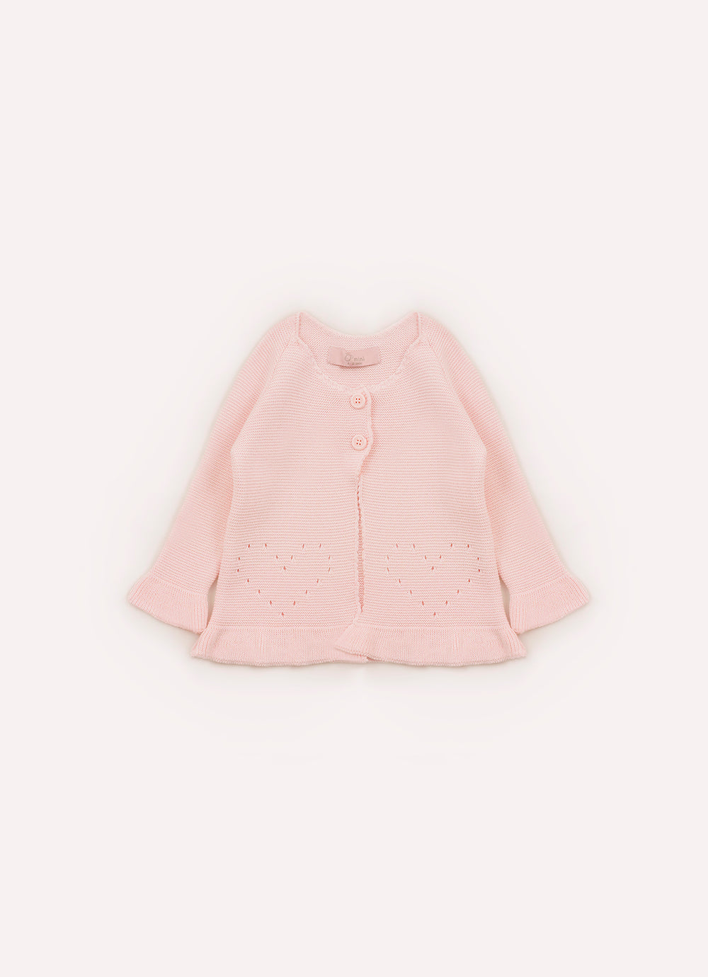 Casaqueto Tricot Ponto Arroz Corações Pmini
