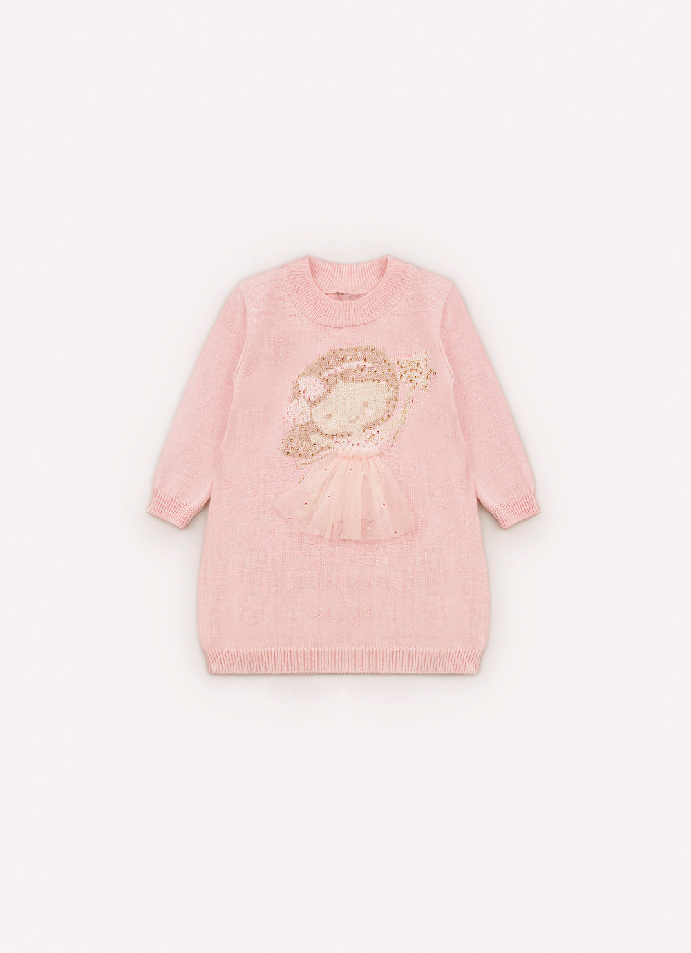 Vestido Tricot Fadinha Saia Tule Pmini