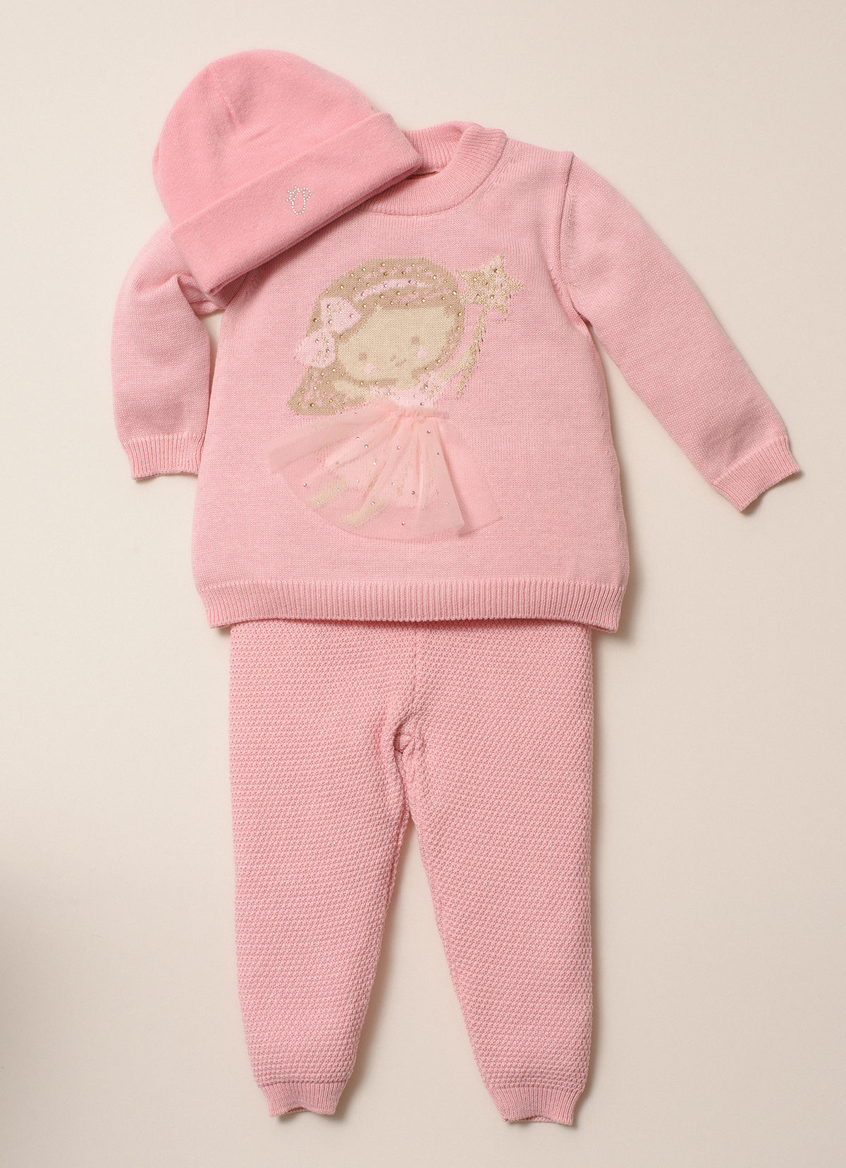 Conj Tricot Blusa Fadinha Tule e Legging Pmini